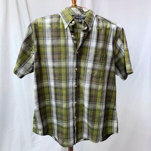 George Green & Black Plaid Button Down w/ Chest Pocket Size Large 42-44